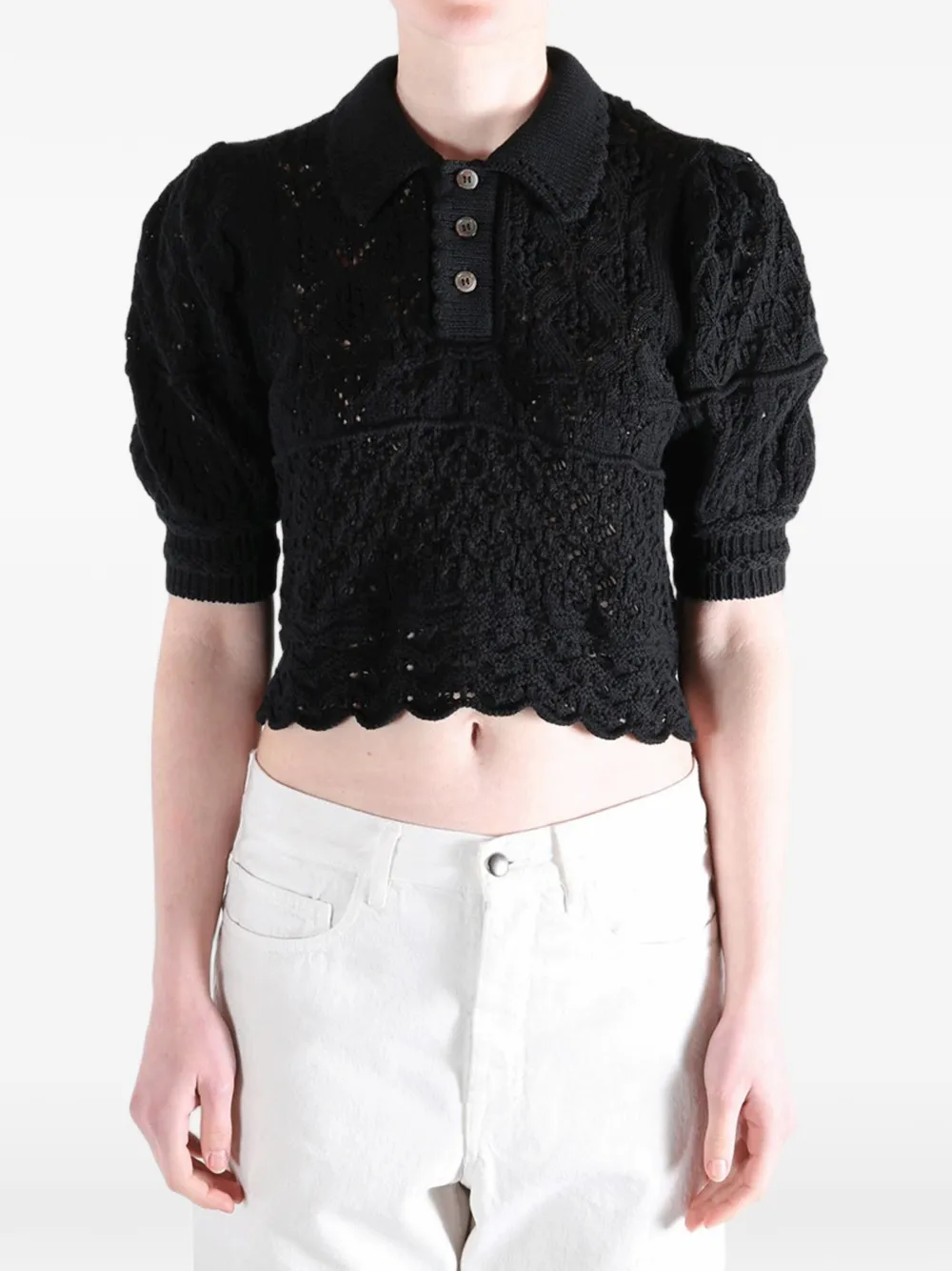 Comme des Garçons TAO Gehaakte polotop Zwart
