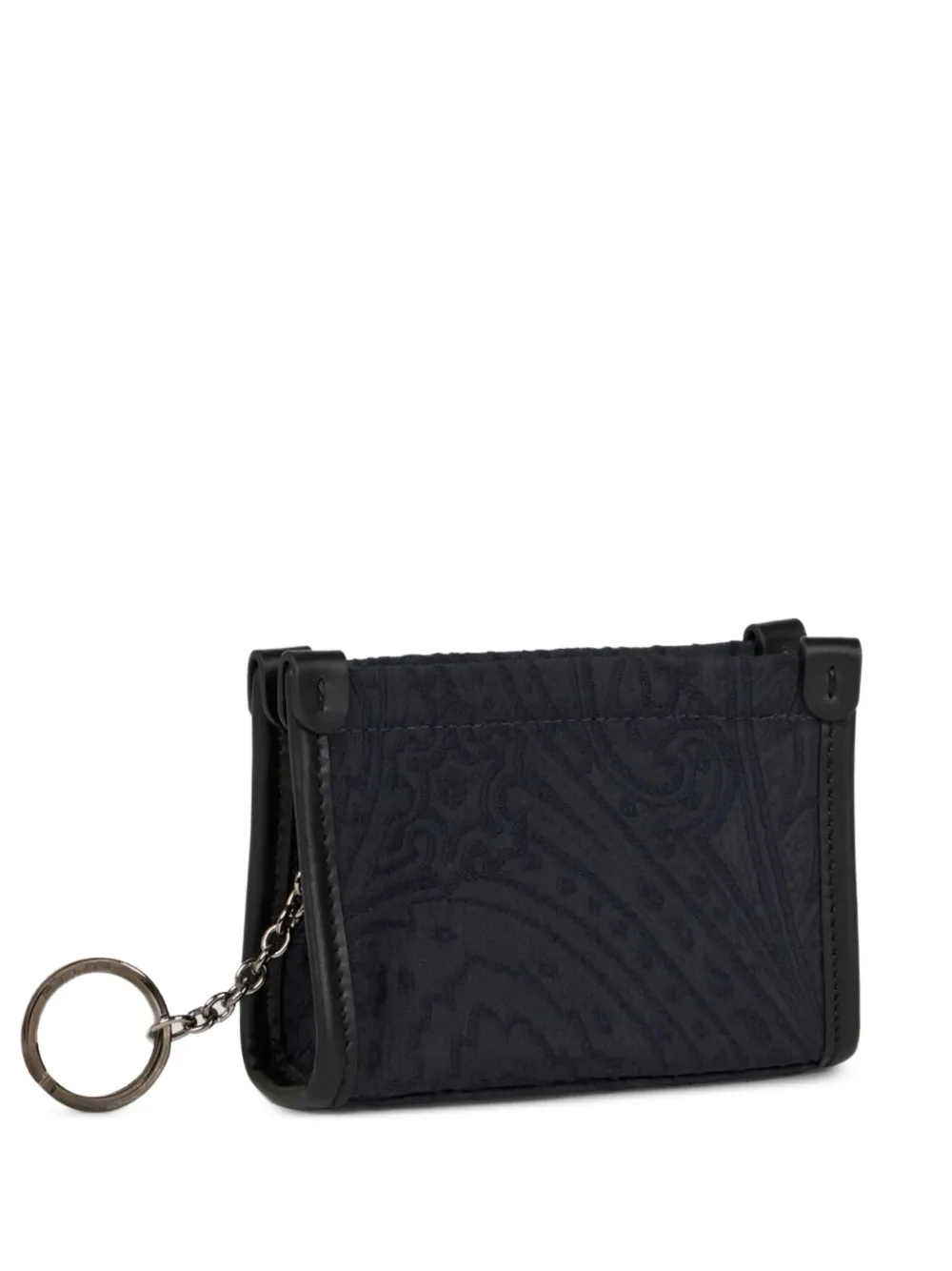 ETRO Paisley-pattern leather-trim pouch bag - Blu
