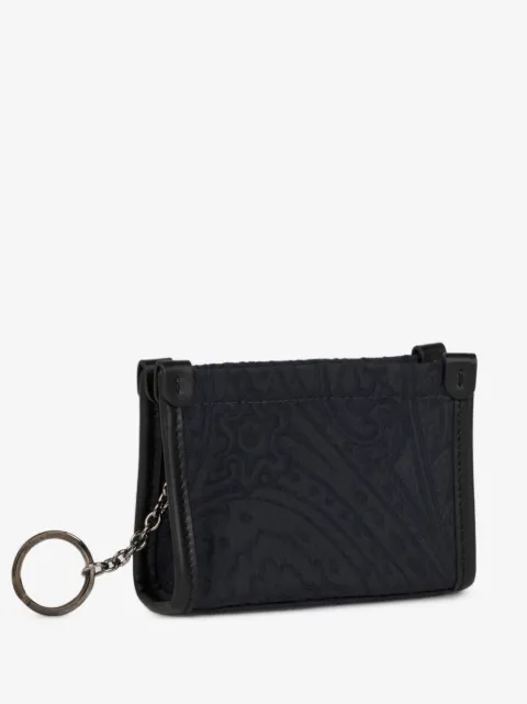 ETRO Paisley-pattern leather-trim pouch bag
