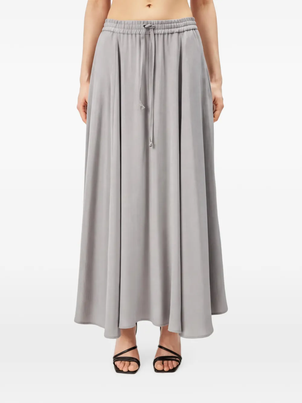 Drykorn Qerime drawstring-waist pleated maxi skirt Grijs