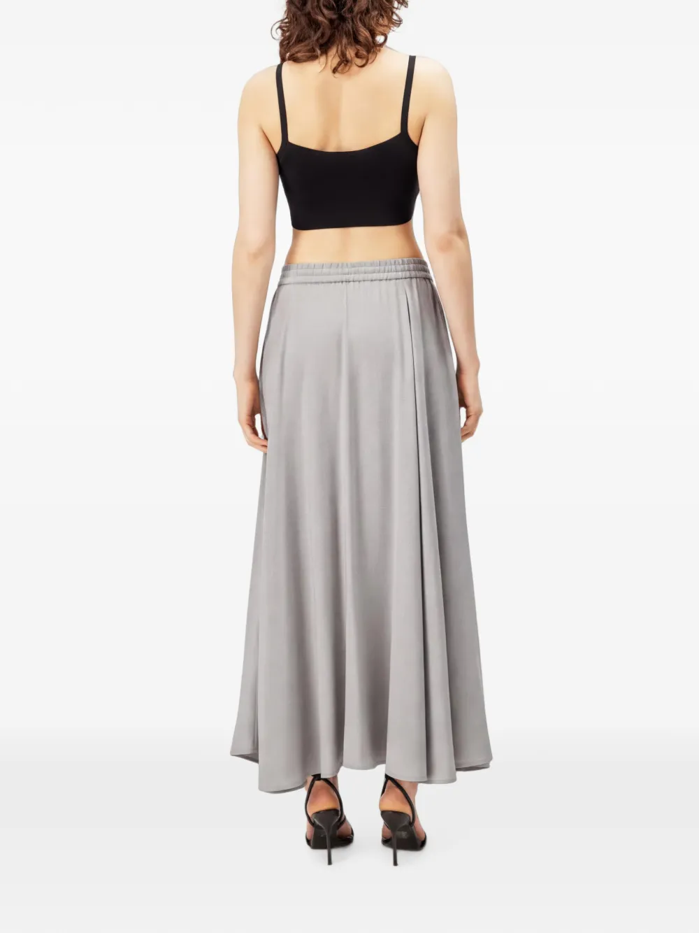 Drykorn Qerime drawstring-waist pleated maxi skirt Grijs