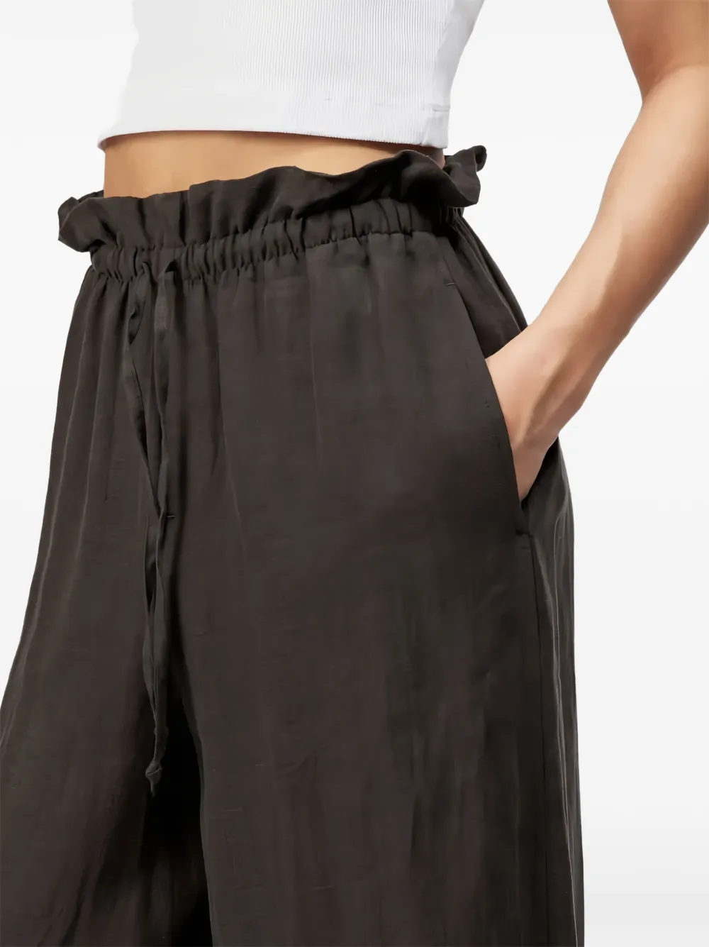 Drykorn Dwindle broek met trekkoord en paperbag-taille Bruin