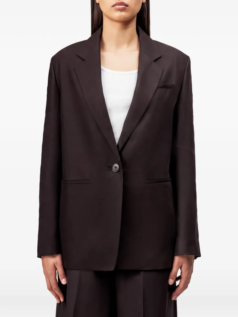 Drykorn Mowtie blazer met enkele rij knopen en gekerfde revers Bruin