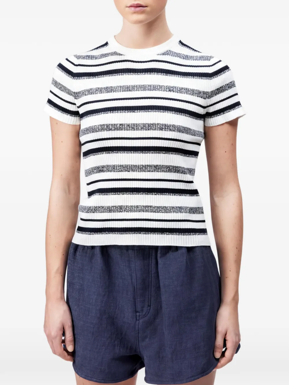 Drykorn Moglini gestreept gebreid T-shirt Blauw