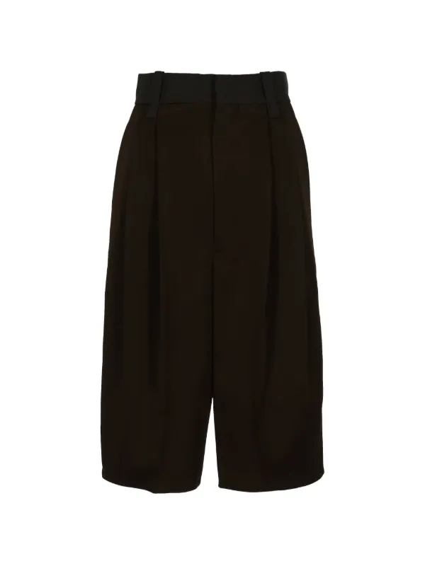 Carven Pleated Belt-loop Shorts in Neutrals