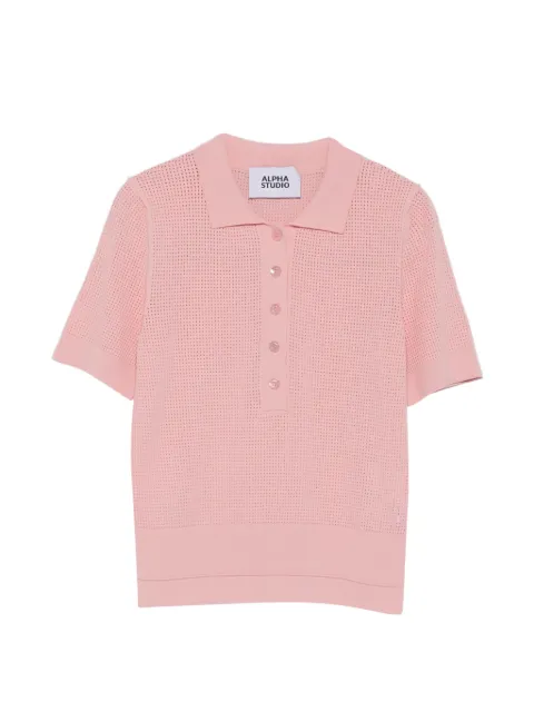 ALPHA STUDIO buttoned knitted polo shirt