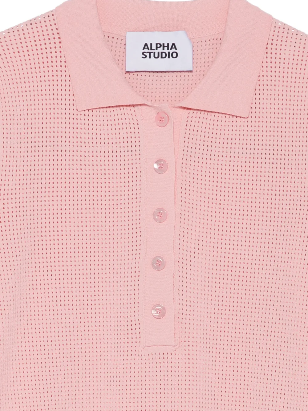 Alpha Studio Polo De Puntos Con Botones - Rosa 