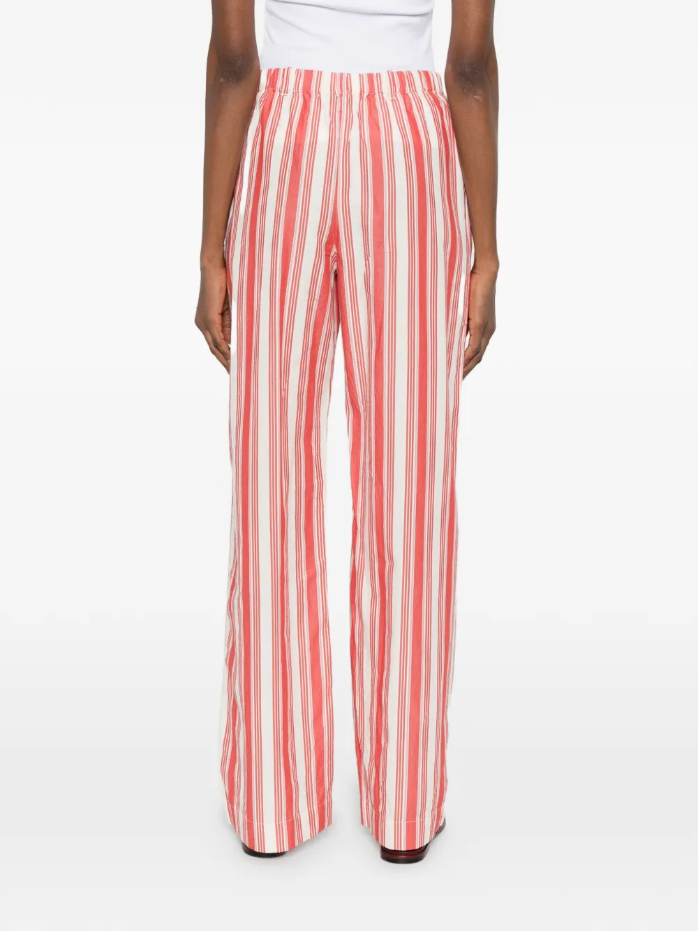 Stine Goya Gestreepte broek met knopen Rood