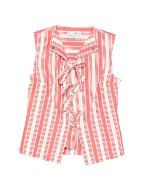 Stine Goya striped tie-front top