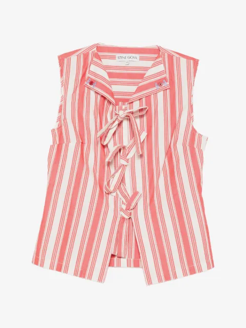 Stine Goya striped tie-front top