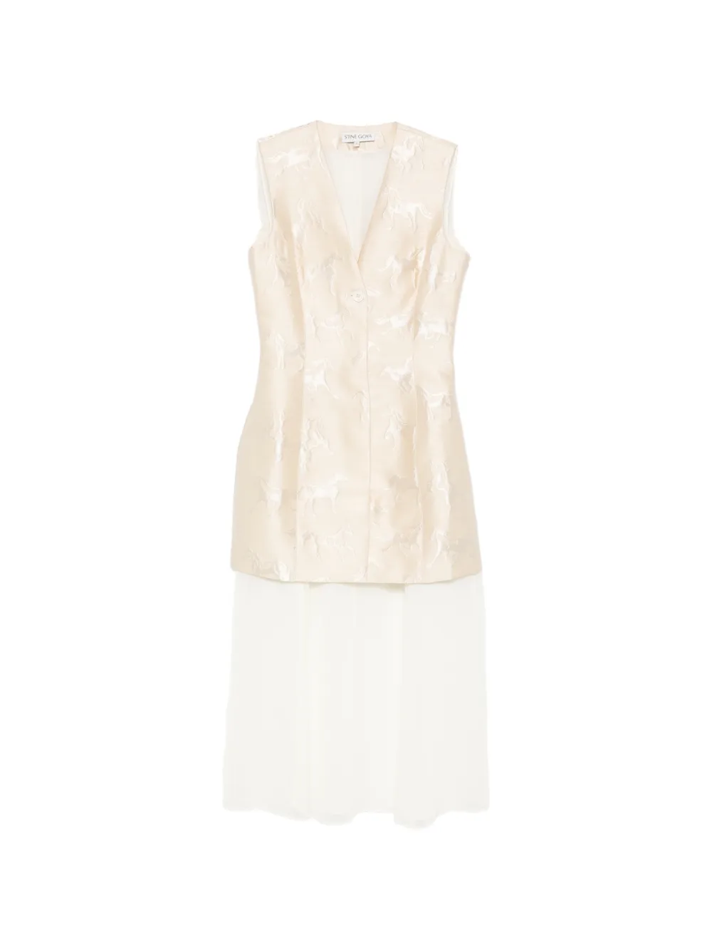 Stine Goya animal-print sleeveless midi dress - Bianco