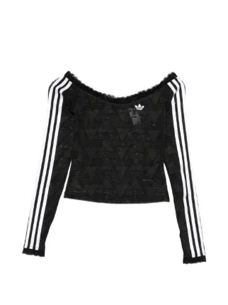  レース トップス レーストリムストライプトップ Adidas レーストリム ストライプ トップ | ブラック | FARFETCH JP