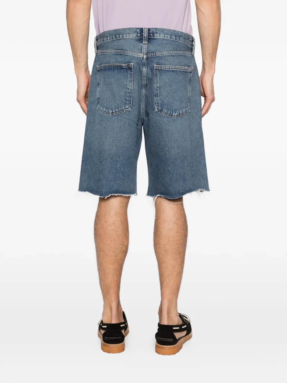 AGOLDE Anson shorts met franje Blauw
