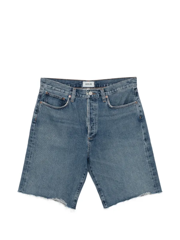 Agolde Anson Frayed Shorts in Blue