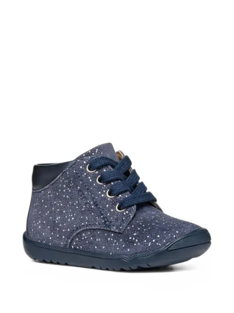 Geox Kids glitter-effect lace-up boots