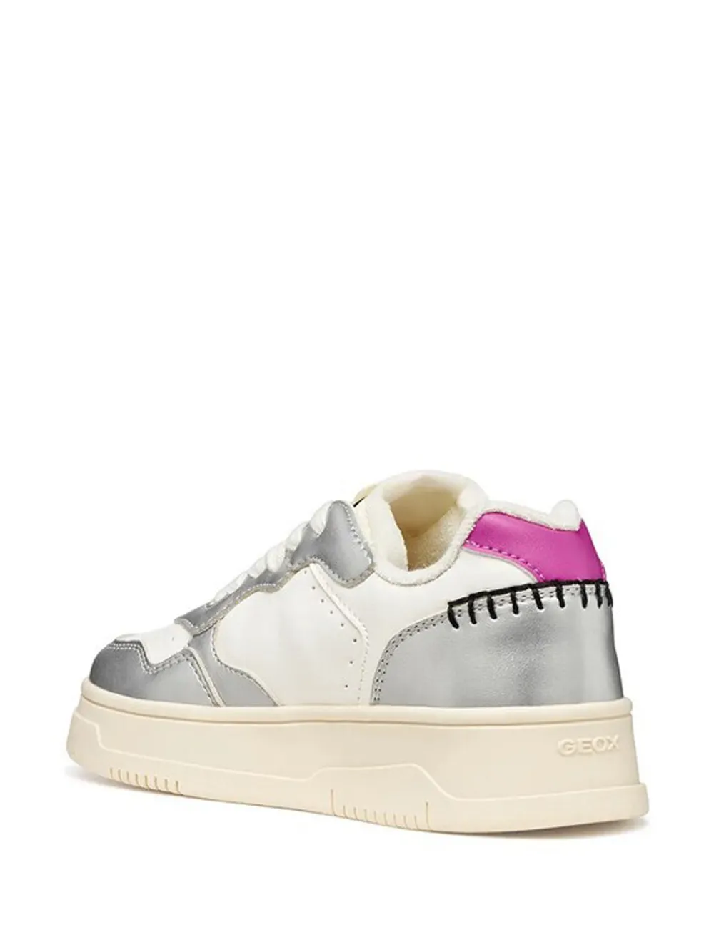 Geox Kids Lestrella metallic-panel sneakers Wit