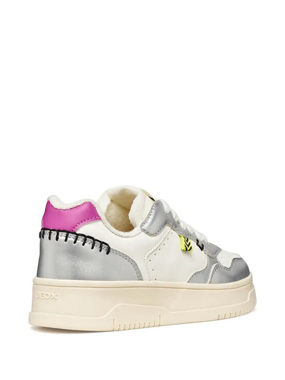 Geox Kids Lestrella metallic-panel sneakers Wit
