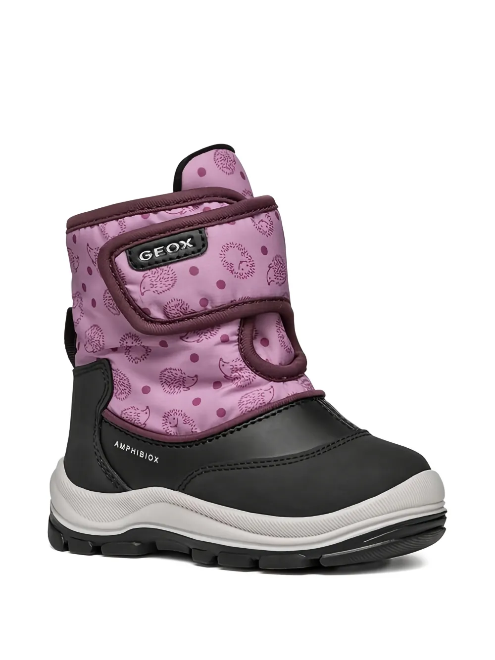 Geox Kids Laarzen met klittenband en print Zwart