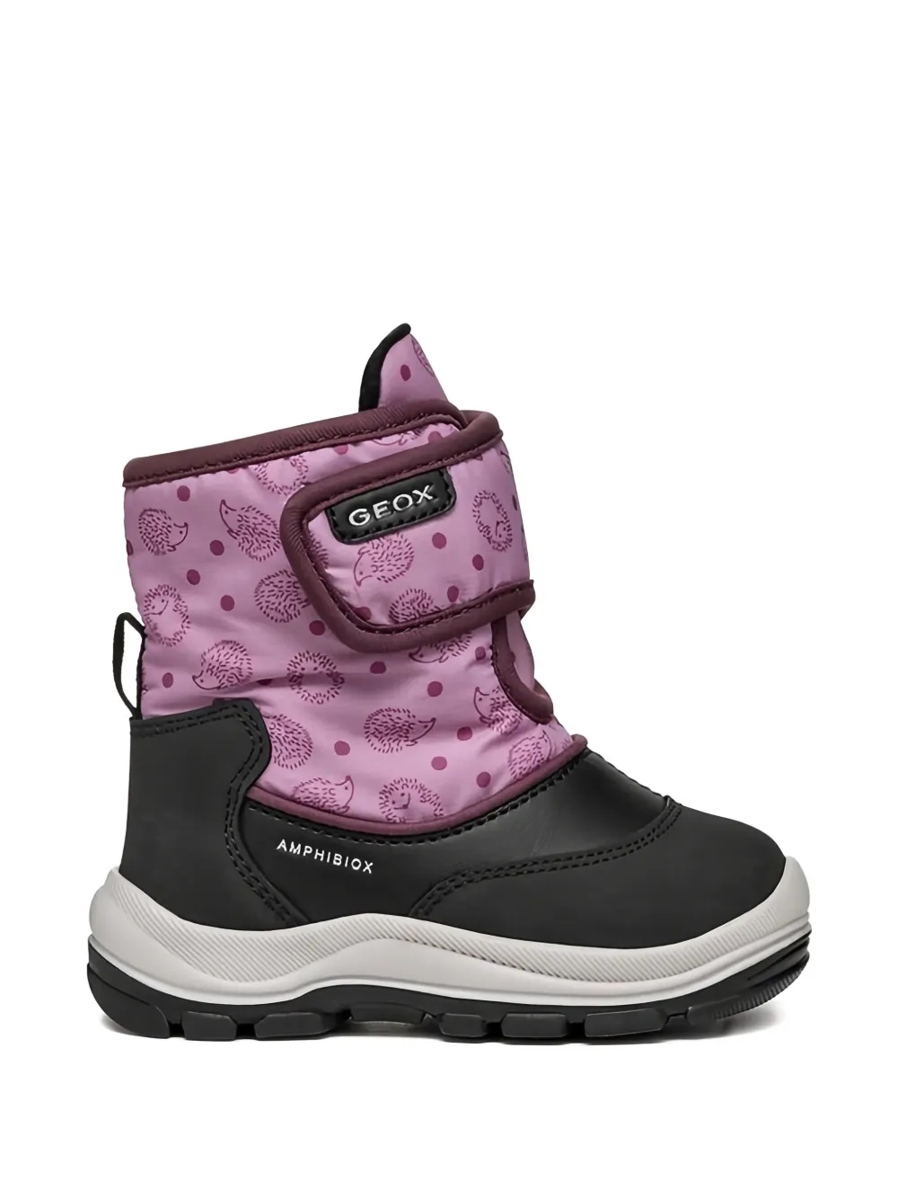 Geox Kids Laarzen met klittenband en print Zwart