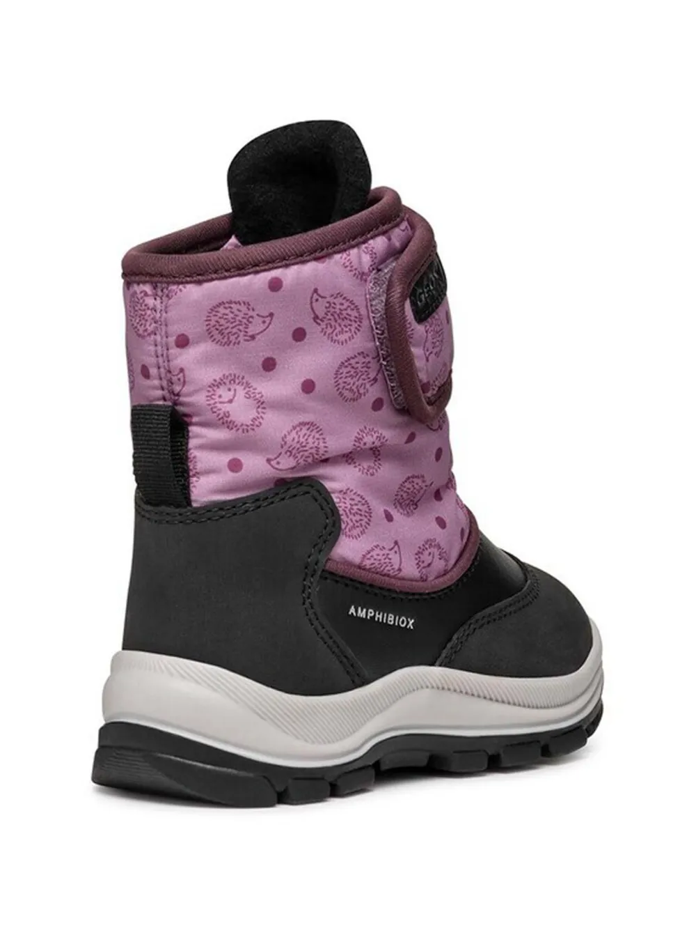 Geox Kids Laarzen met klittenband en print Zwart