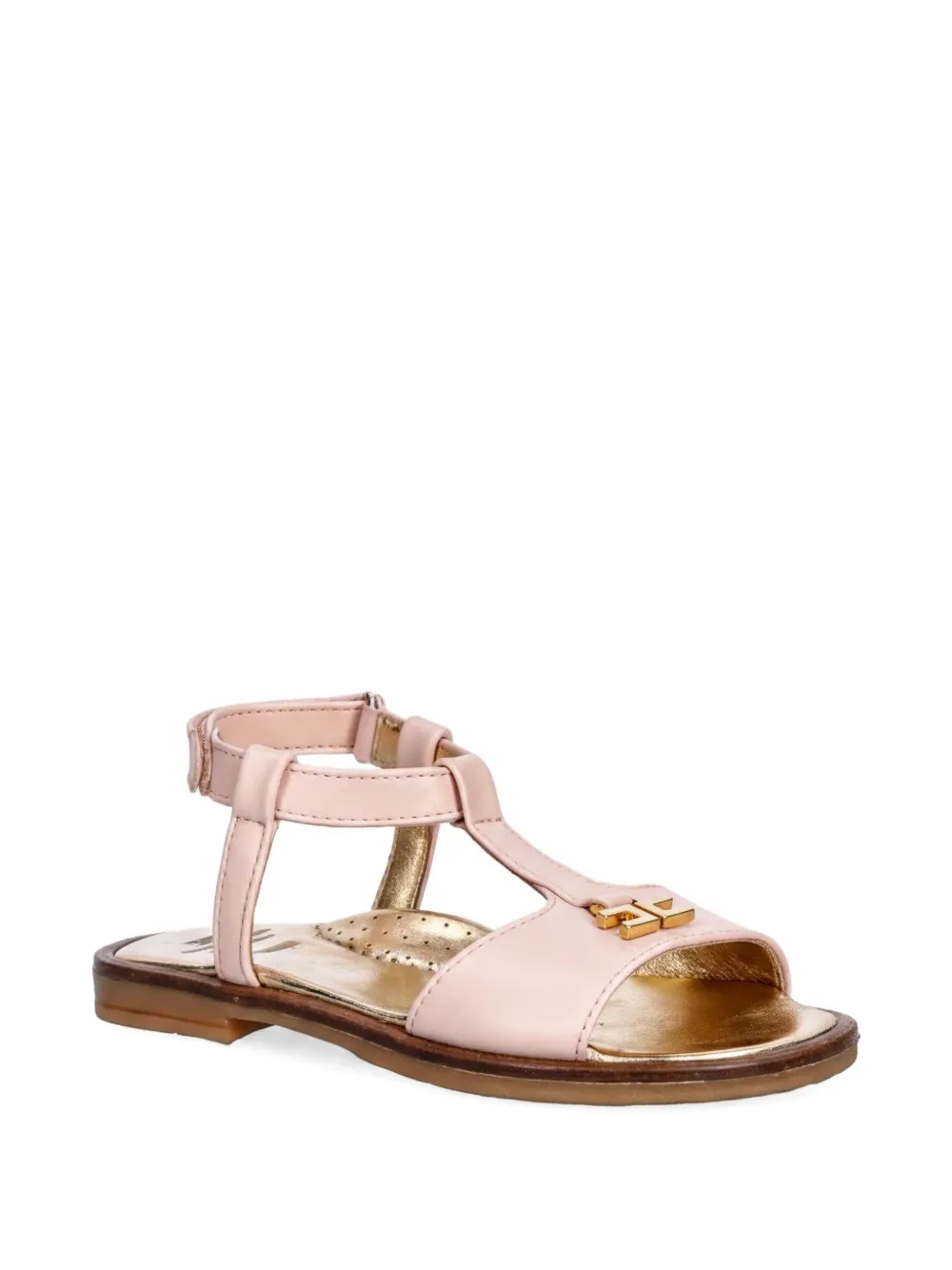 Elisabetta Franchi La Mia Bambina logo-plaque sandals - Rosa