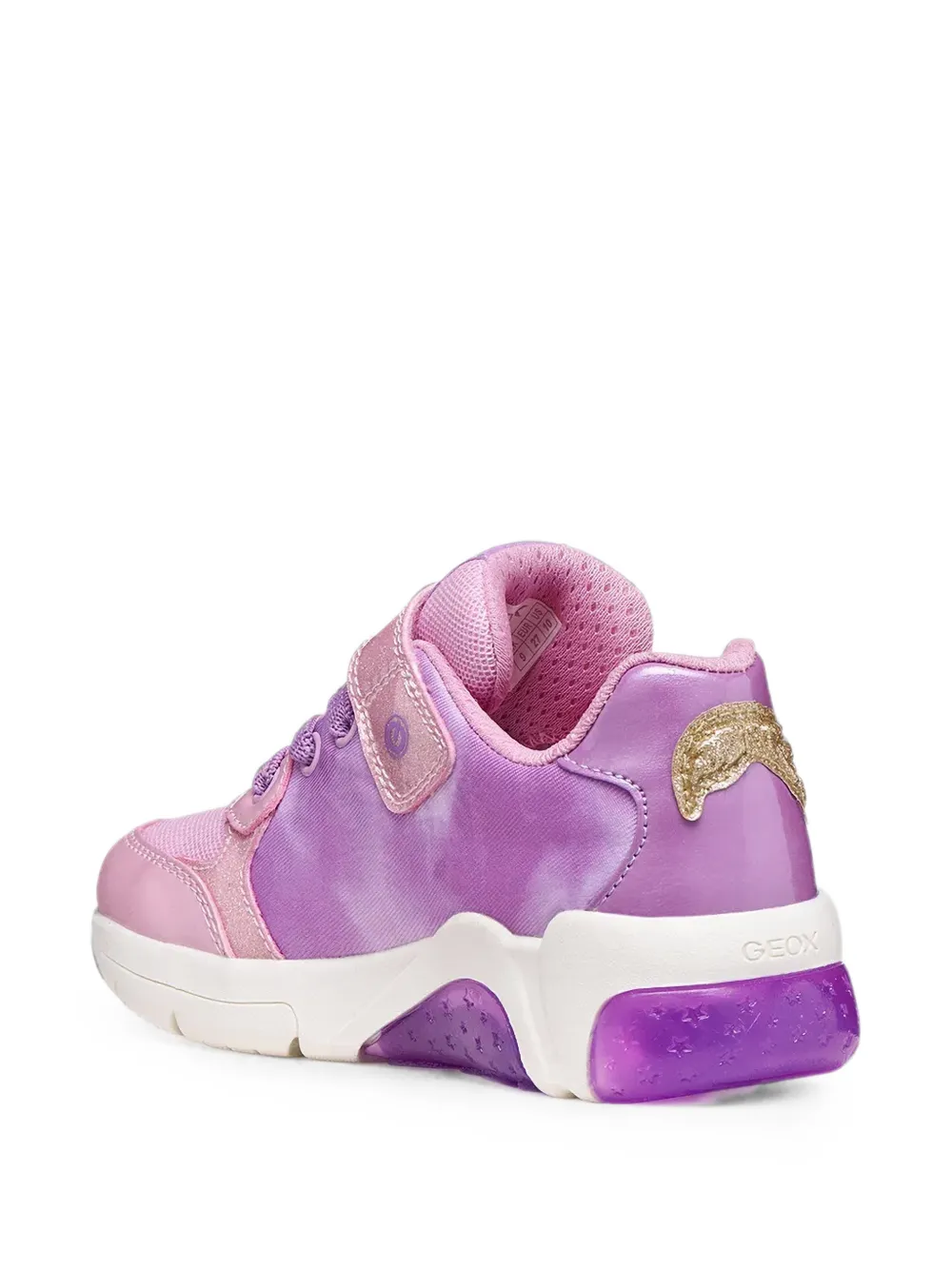 Geox Kids Disney Princess glitter-braid sneakers Paars