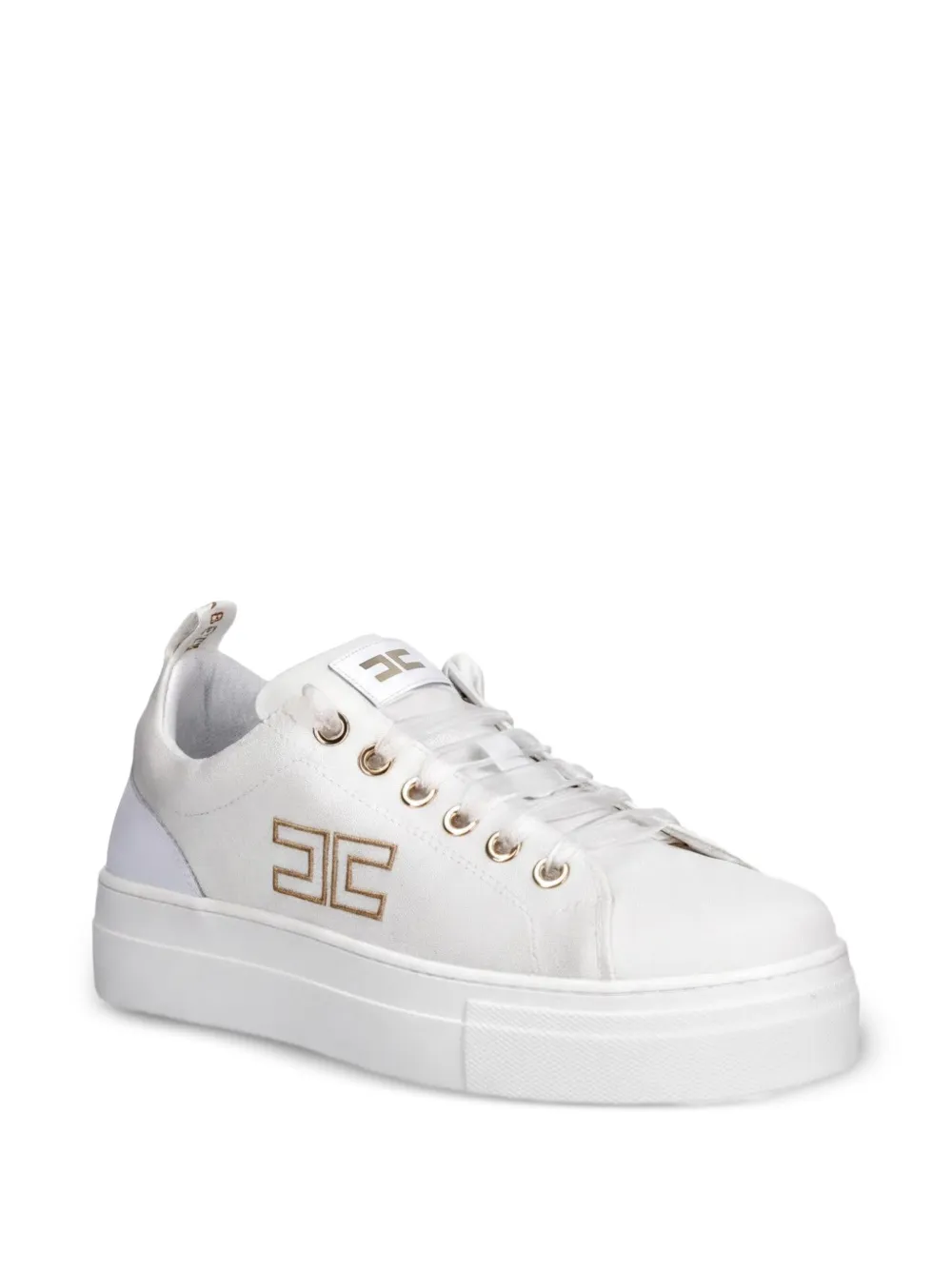 Elisabetta Franchi La Mia Bambina Sneakers met logo Wit