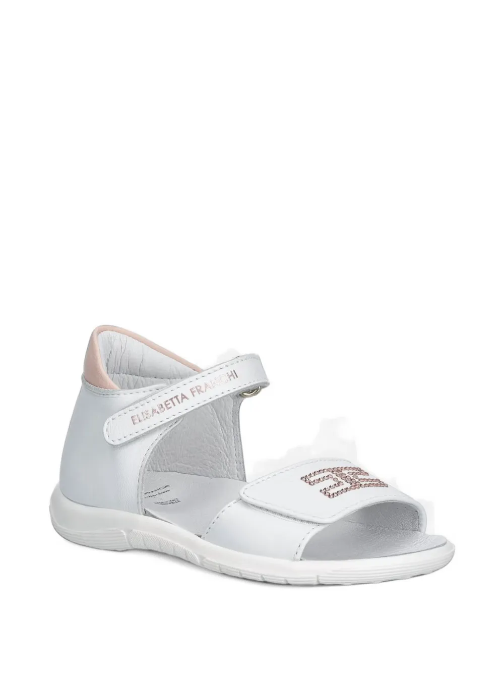 Elisabetta Franchi La Mia Bambina logo embellished sandals - Bianco