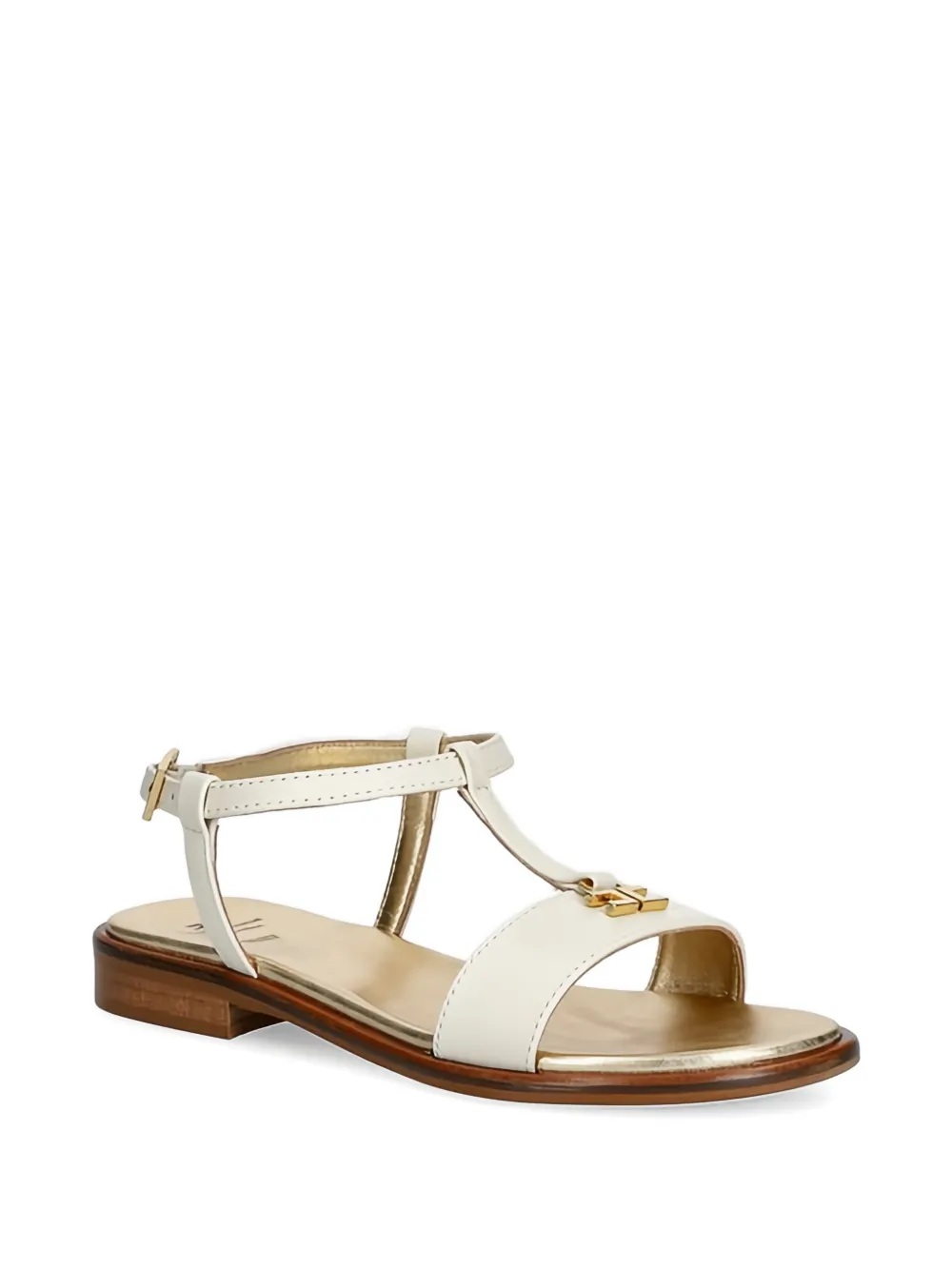 Elisabetta Franchi La Mia Bambina t-strap logo sandals - Bianco