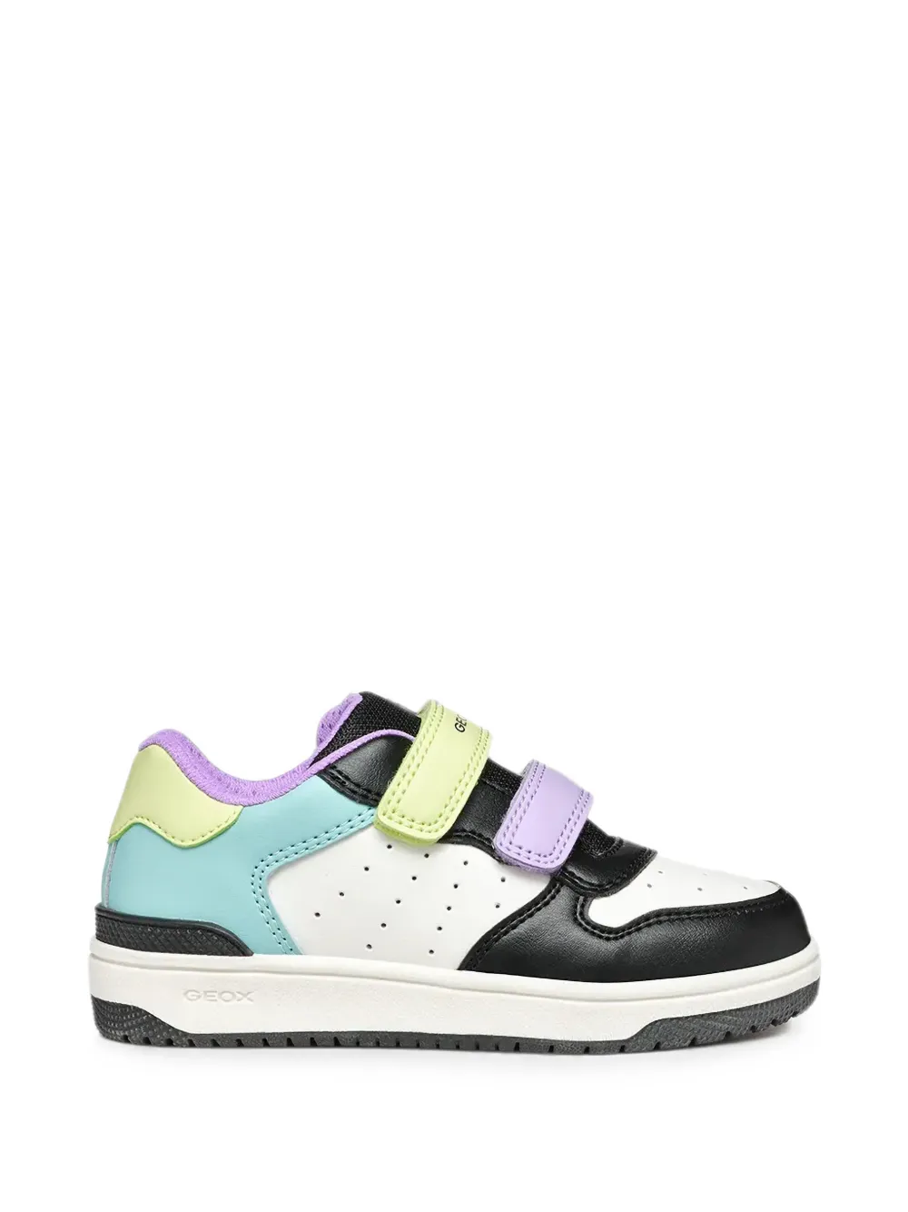 Geox Kids Washiba perforated touch-strap sneakers Wit