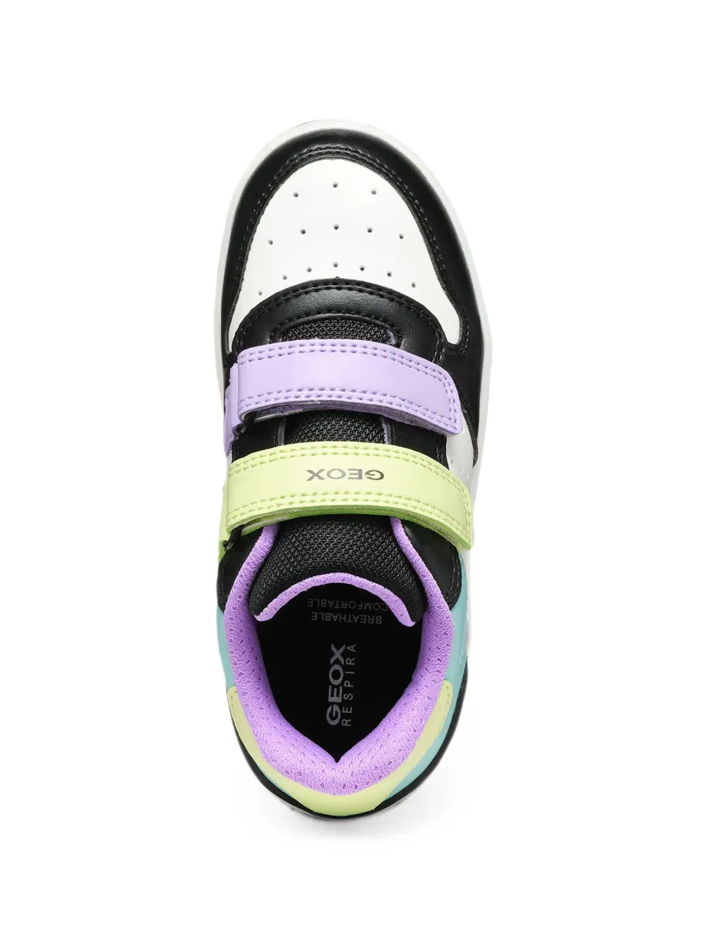 Geox Kids Washiba perforated touch-strap sneakers Wit