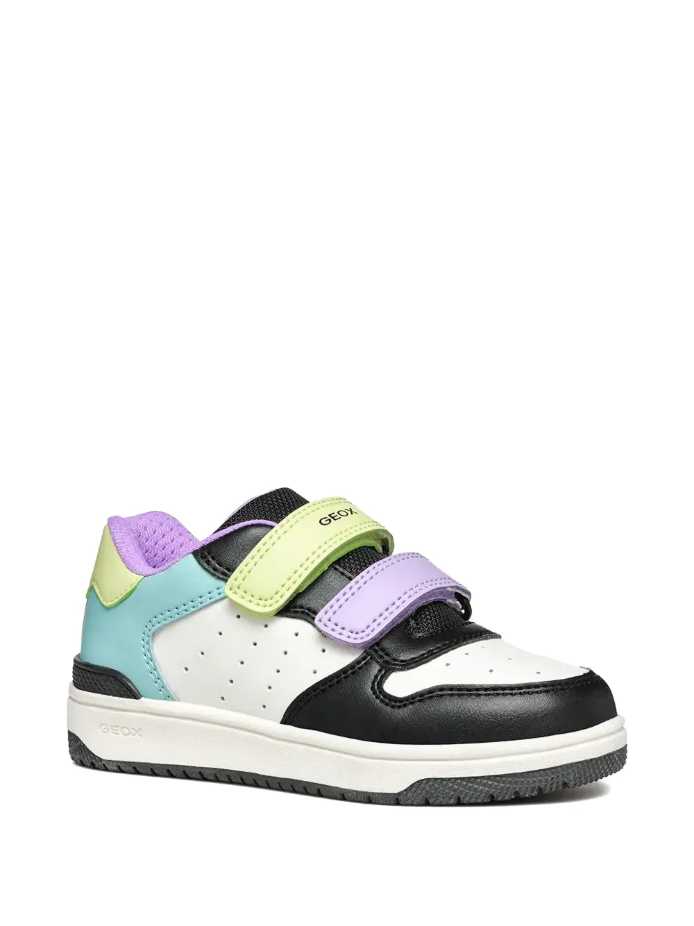 Geox Kids Washiba perforated touch-strap sneakers Wit