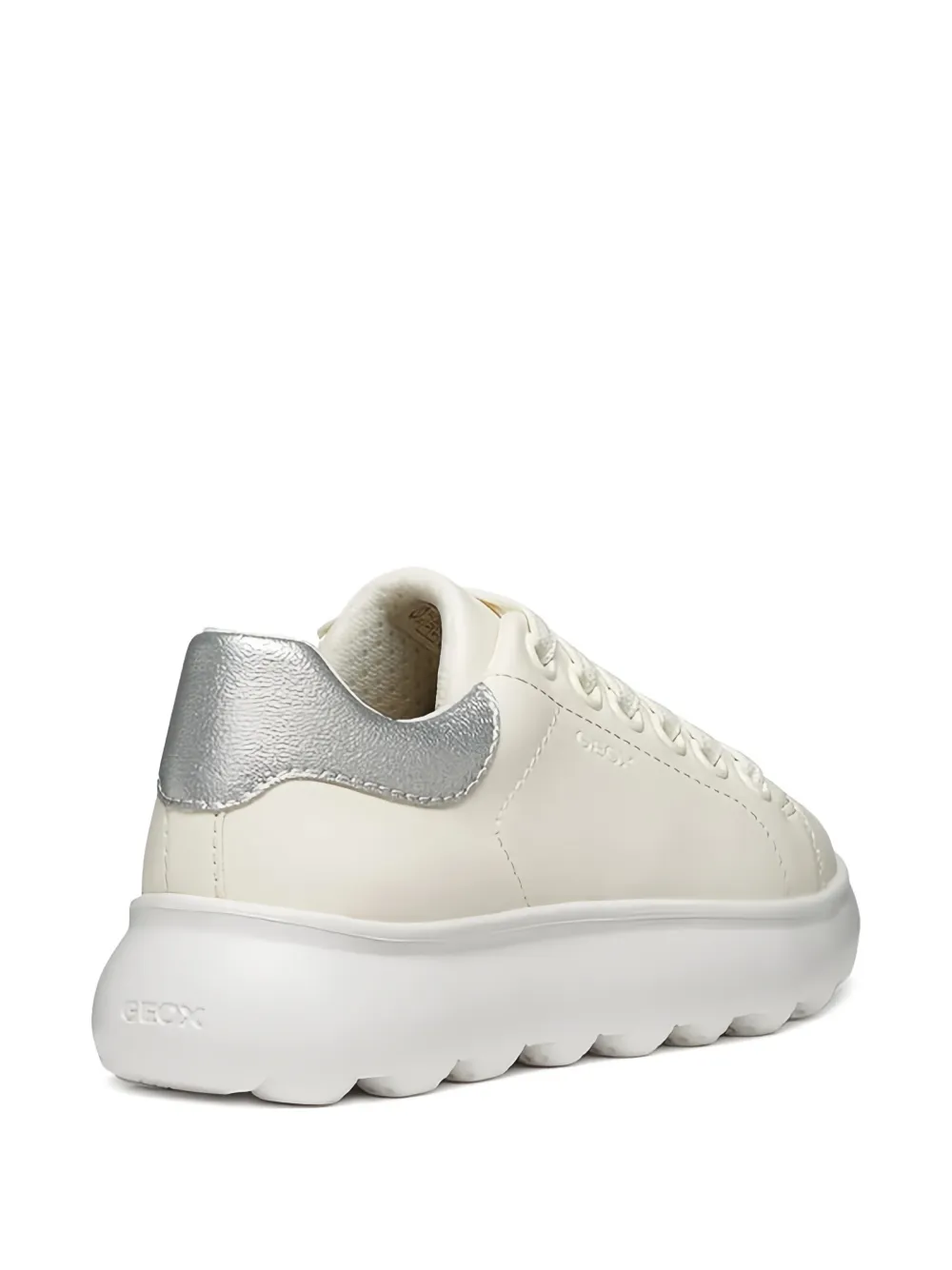 Geox Kids Puffypop lace-up leather sneakers Wit