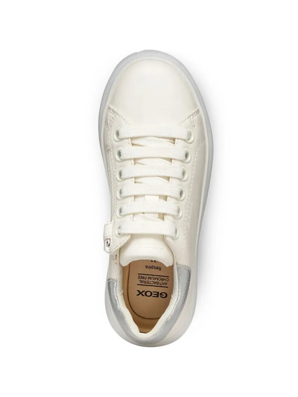 Geox Kids Puffypop lace-up leather sneakers Wit