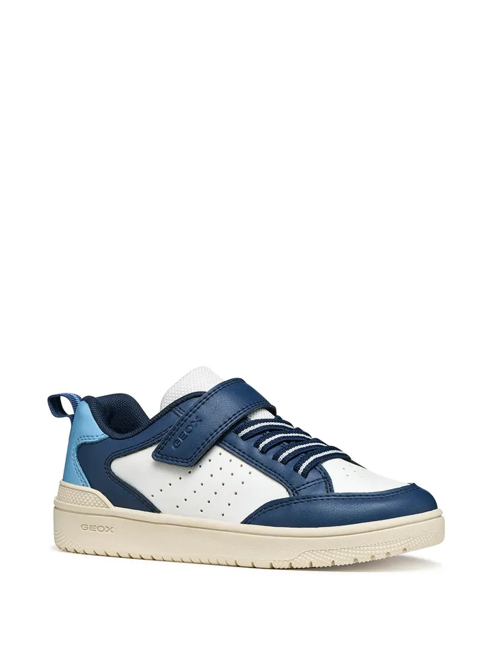 Geox Kids Washiba touch-strap perforated sneakers Blauw