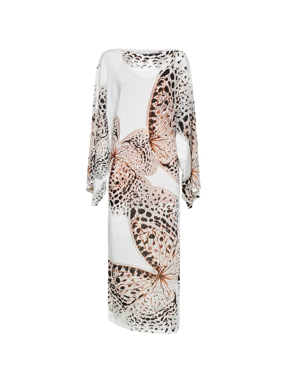 Blumarine butterfly-print shift dress - Weiß