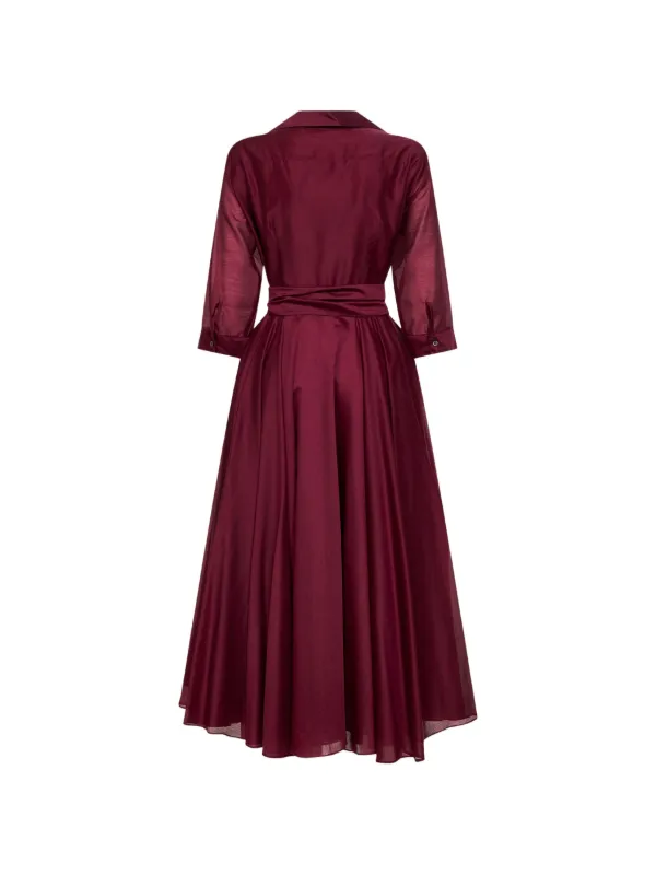 red belted shirt dress OLIPHANT Belted Shirt Dress- BORA BORA RED BORA BORA RED / L