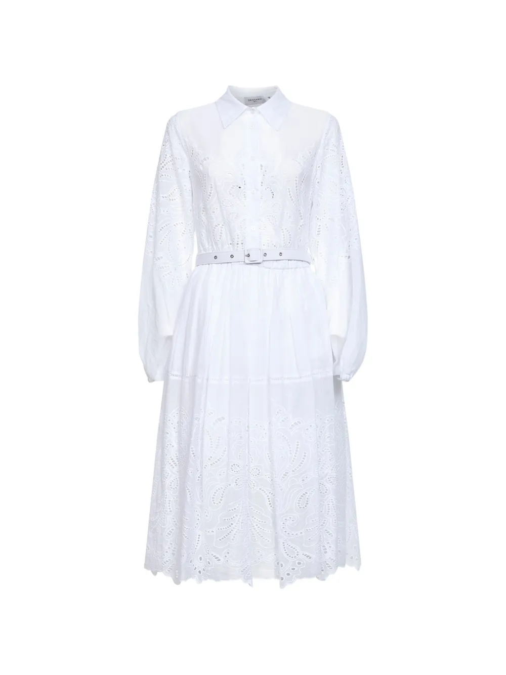 ERMANNO FIRENZE eyelet belted dress - Bianco