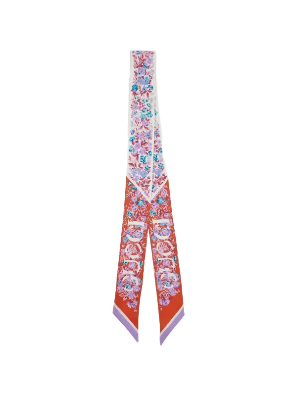 Gucci Printed Silk Twill Ribbon in Orange