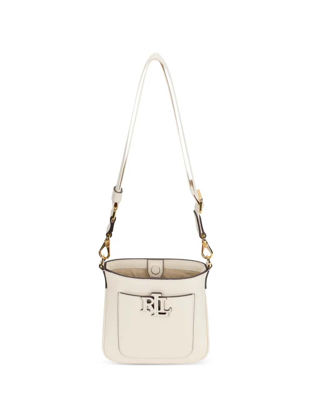 Lauren Ralph Lauren Cameryn leren crossbodytas met logoplakkaat Beige