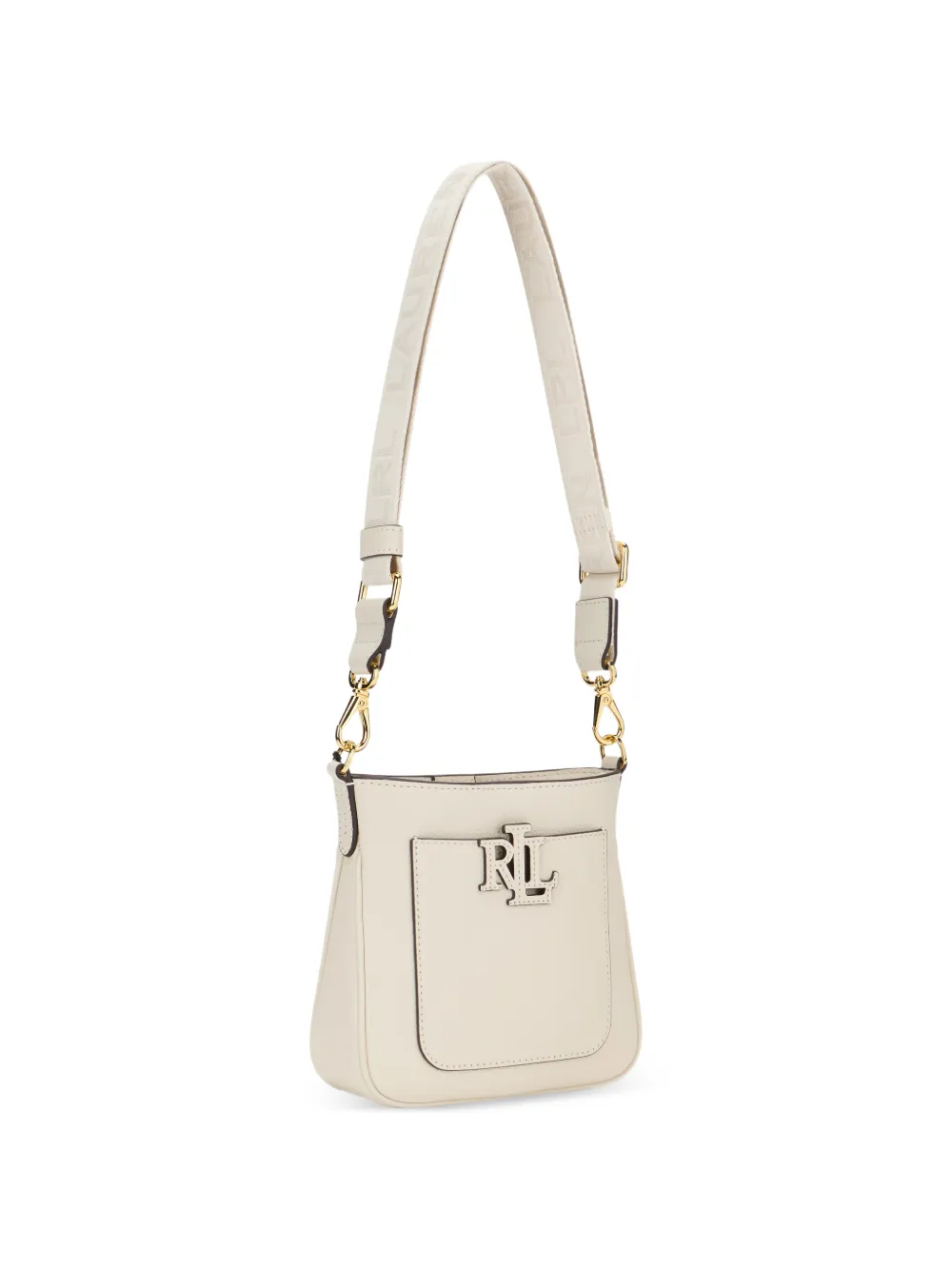 Lauren Ralph Lauren Cameryn leren crossbodytas met logoplakkaat Beige