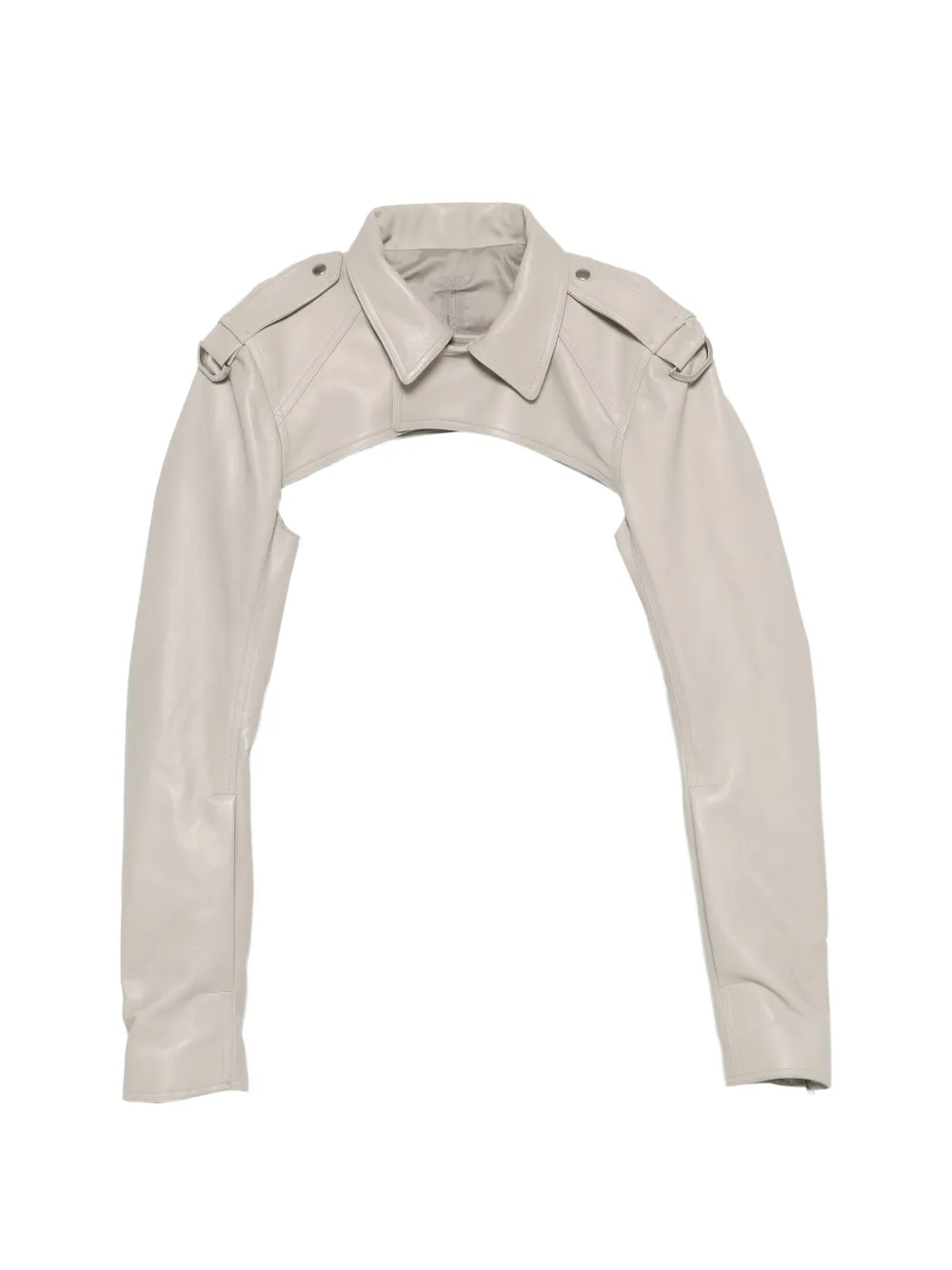 Rick Owens Microbiker leather jacket - Grigio