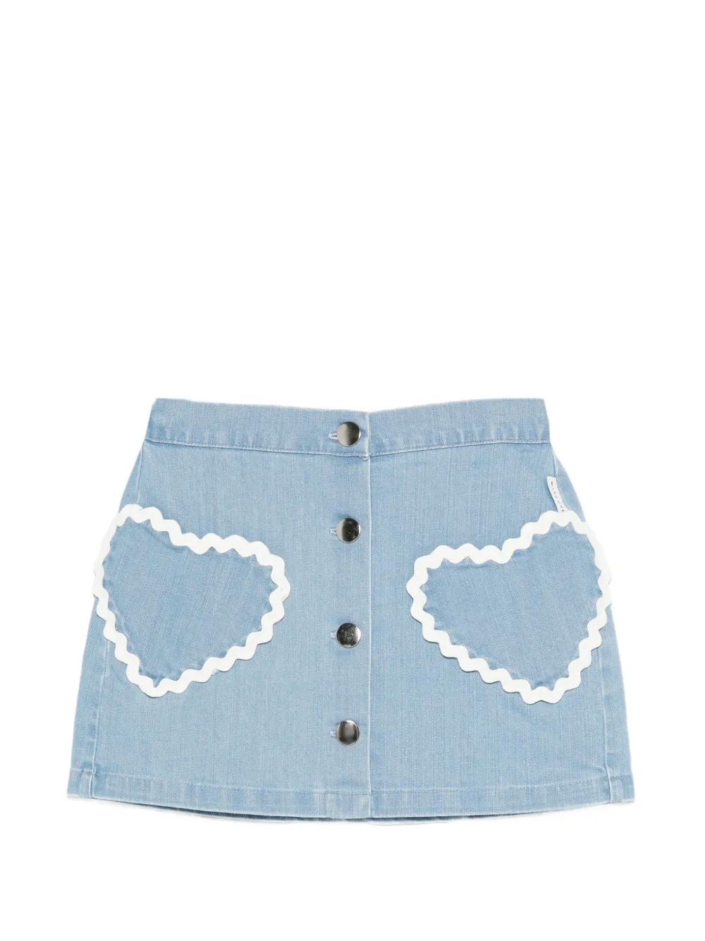 MIPOUNET Louise heart-pockets buttoned skirt - Blu