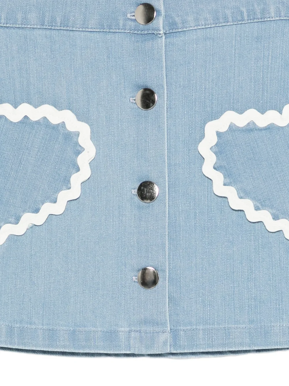 MIPOUNET Louise rok met hartzakken en knopen Blauw
