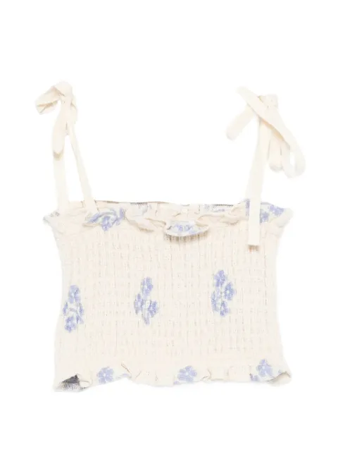 MIPOUNET Sandrine blommig smockad topp