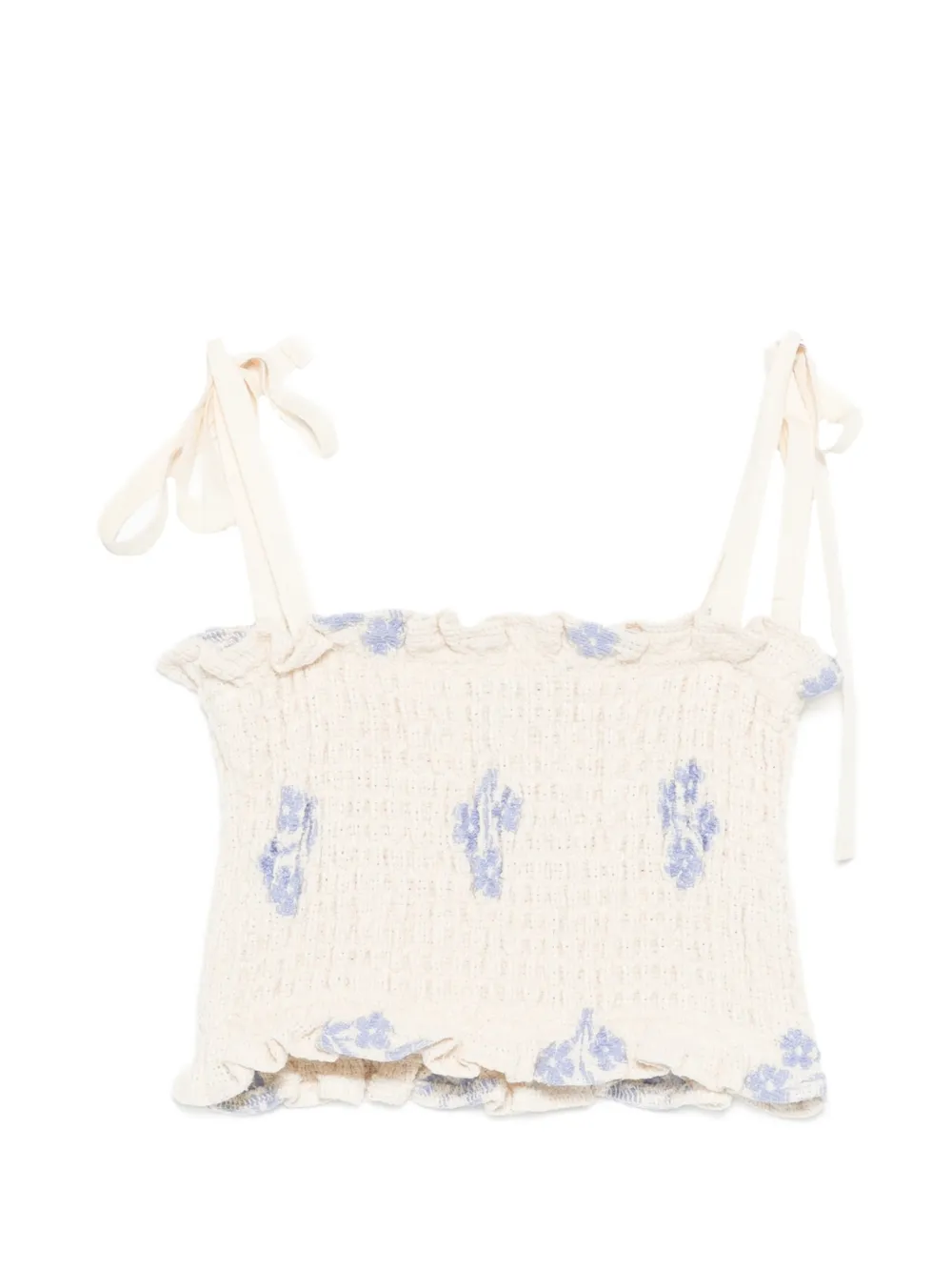  Mipounet Top Sandrine Fruncido Con Estampado Floral - Neutro 