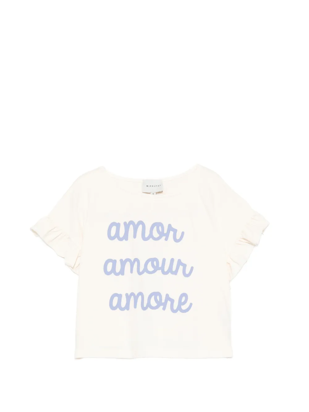 MIPOUNET Amour ruffled graphic T-shirt - Toni neutri