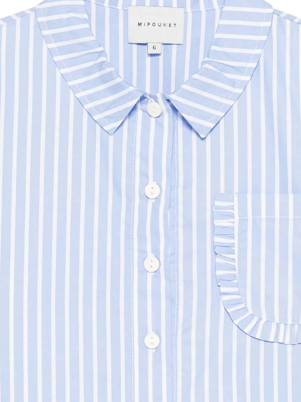 MIPOUNET blouse met ruches Blauw