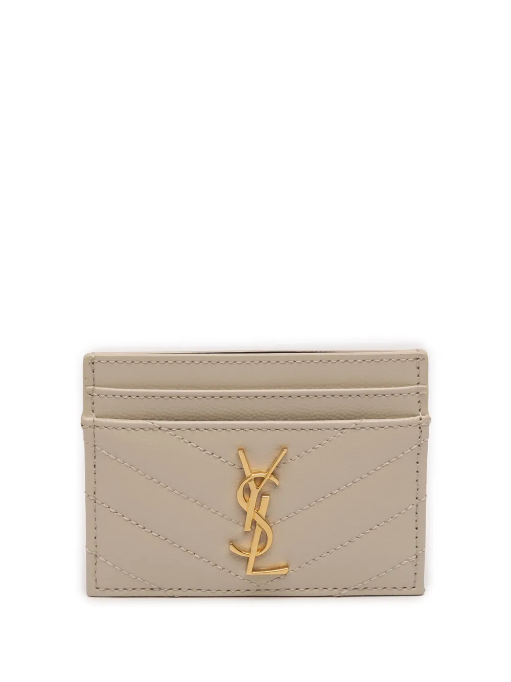 Saint Laurent Pre-Owned 2023 Grain De Poudre Monogram Cassandre Case card holder - Marrone