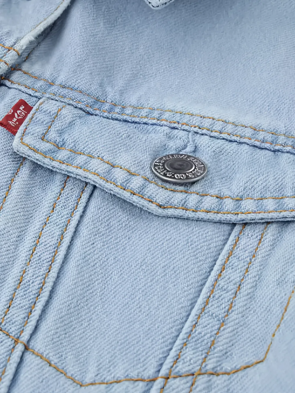 Levi's Kids Bubble denim jack met elastische afwerking Blauw